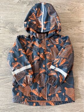 Reima Kids Hooded Raincoat with Brown Animal Print